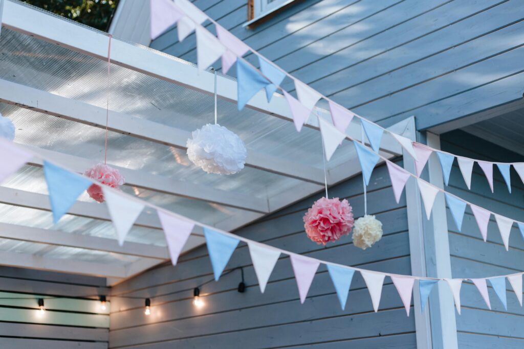 DIY-Hochzeitsdko aus Stoffresten.